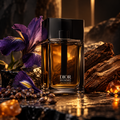 Dior Homme Intense cinematic fragrance poster with iris cedar and amber