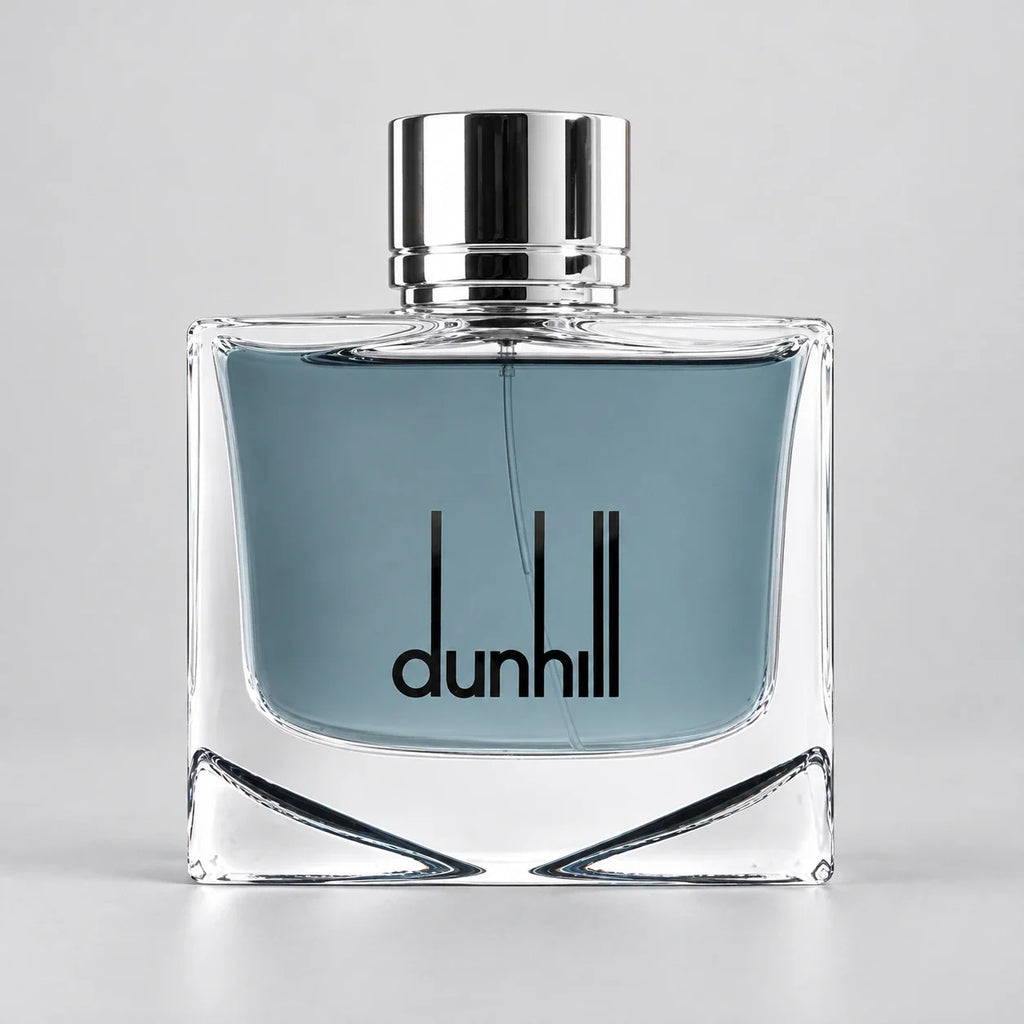Dunhill Black Eau de Toilette – clean blue bottle studio photograph