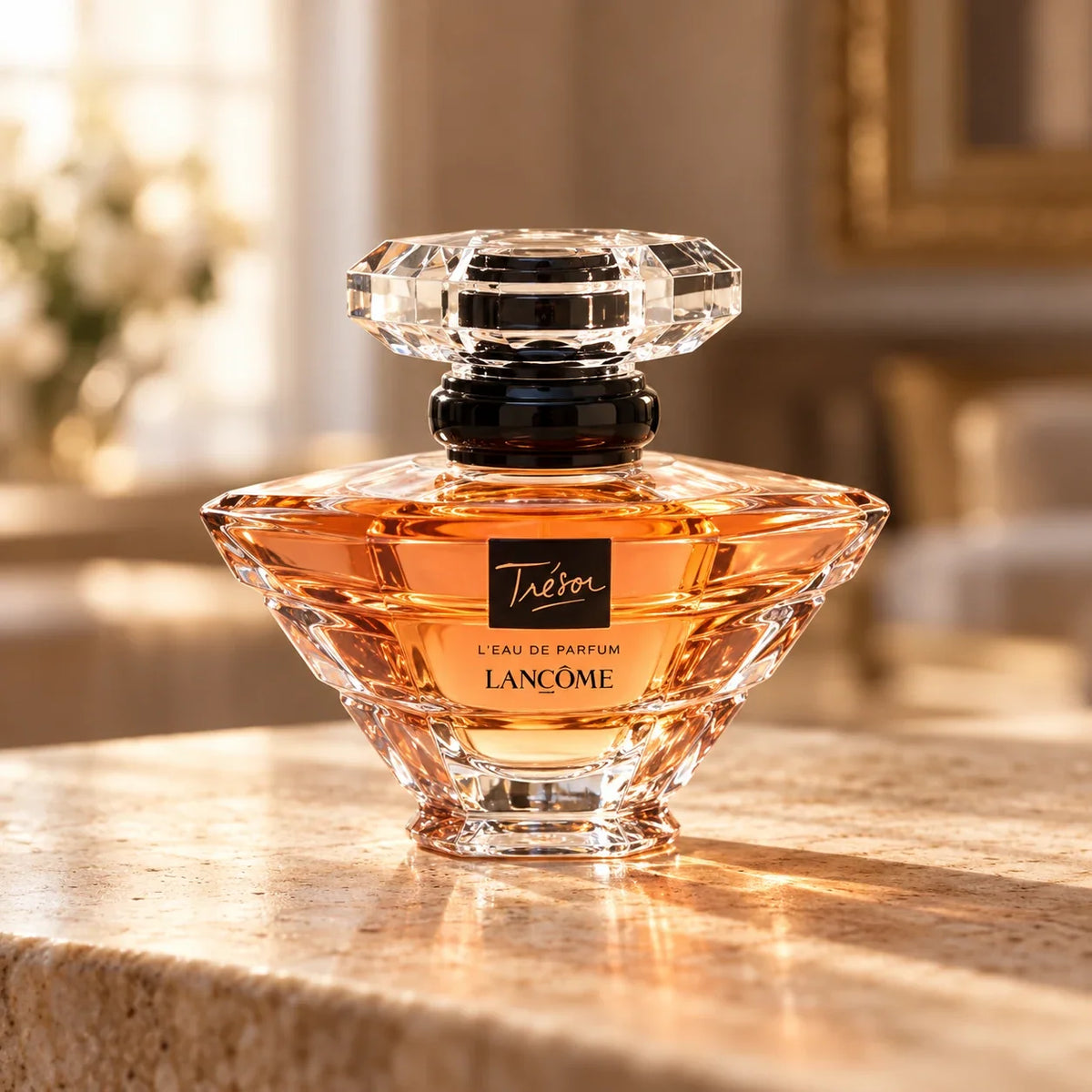 Lancôme Trésor EDP - lifestyle photo on warm stone
