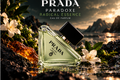 PRADA radical-essence approved cinematic fragrance poster