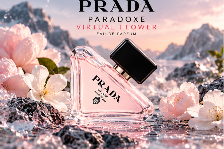 PRADA virtual-flower approved cinematic fragrance poster
