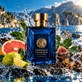 Versace Dylan Blue Pour Homme EDT cinematic fragrance poster