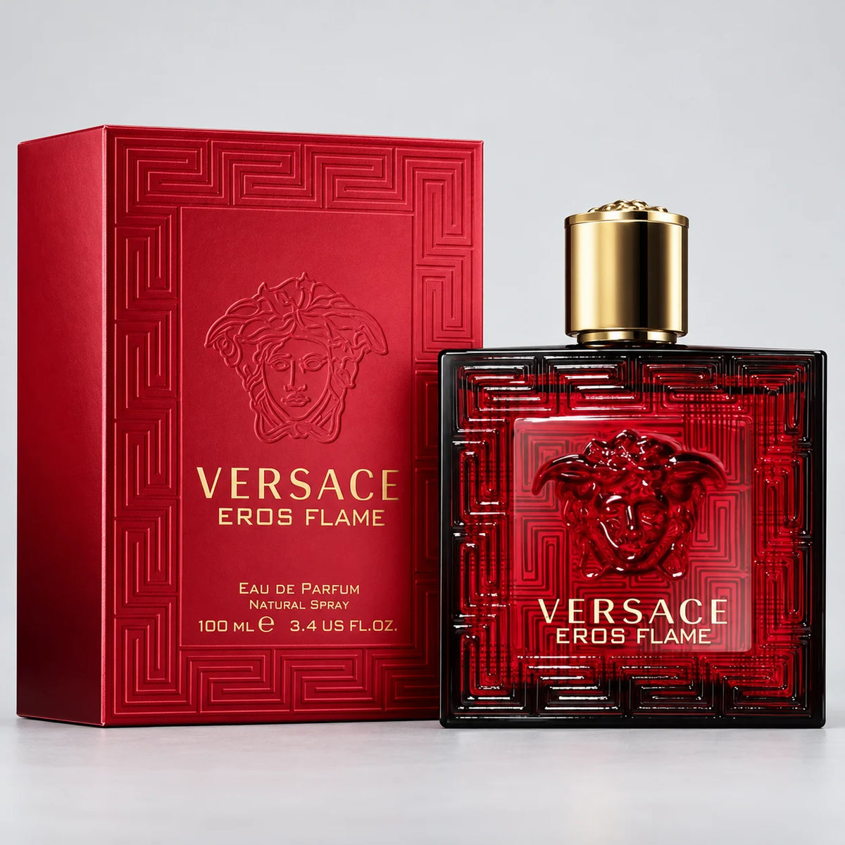 Versace Eros Flame bottle and box