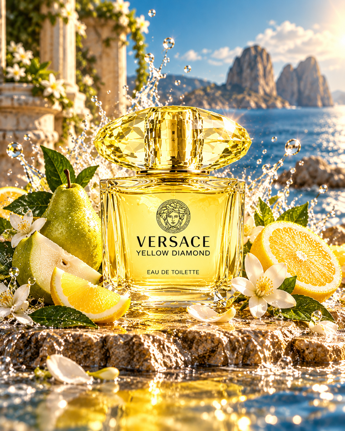 Versace Yellow Diamond EDT cinematic fragrance poster